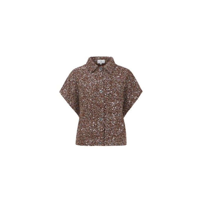 CS The Label Gilet Gilana Glitter Brown